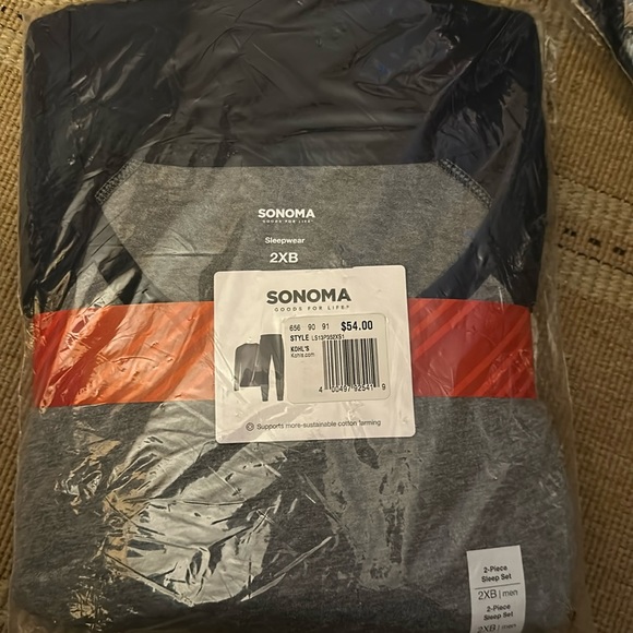 NWT SONOMA 60% COTTON 40% RAYON PJ PANTS AND SHIRT - Picture 2 of 2